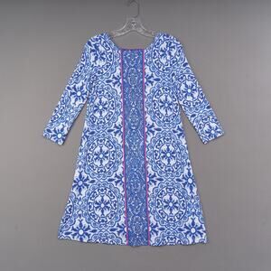 Lilly Pulitzer Ophelia Swing Dress Women’s XS Blue White Knit Don’t Be Jelly